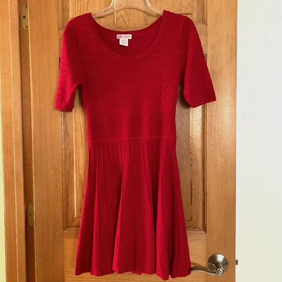 slim fit dress slacks Dixie Red Sweater Dress L